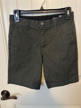 Volcom Men's Dark Charcoal Flat Front Shorts
